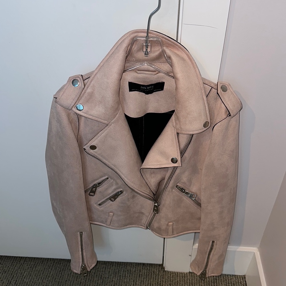 Light pink Zara moto jacket